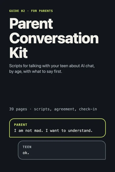 The Parent Conversation Kit cover: talking with your child about AI companion apps